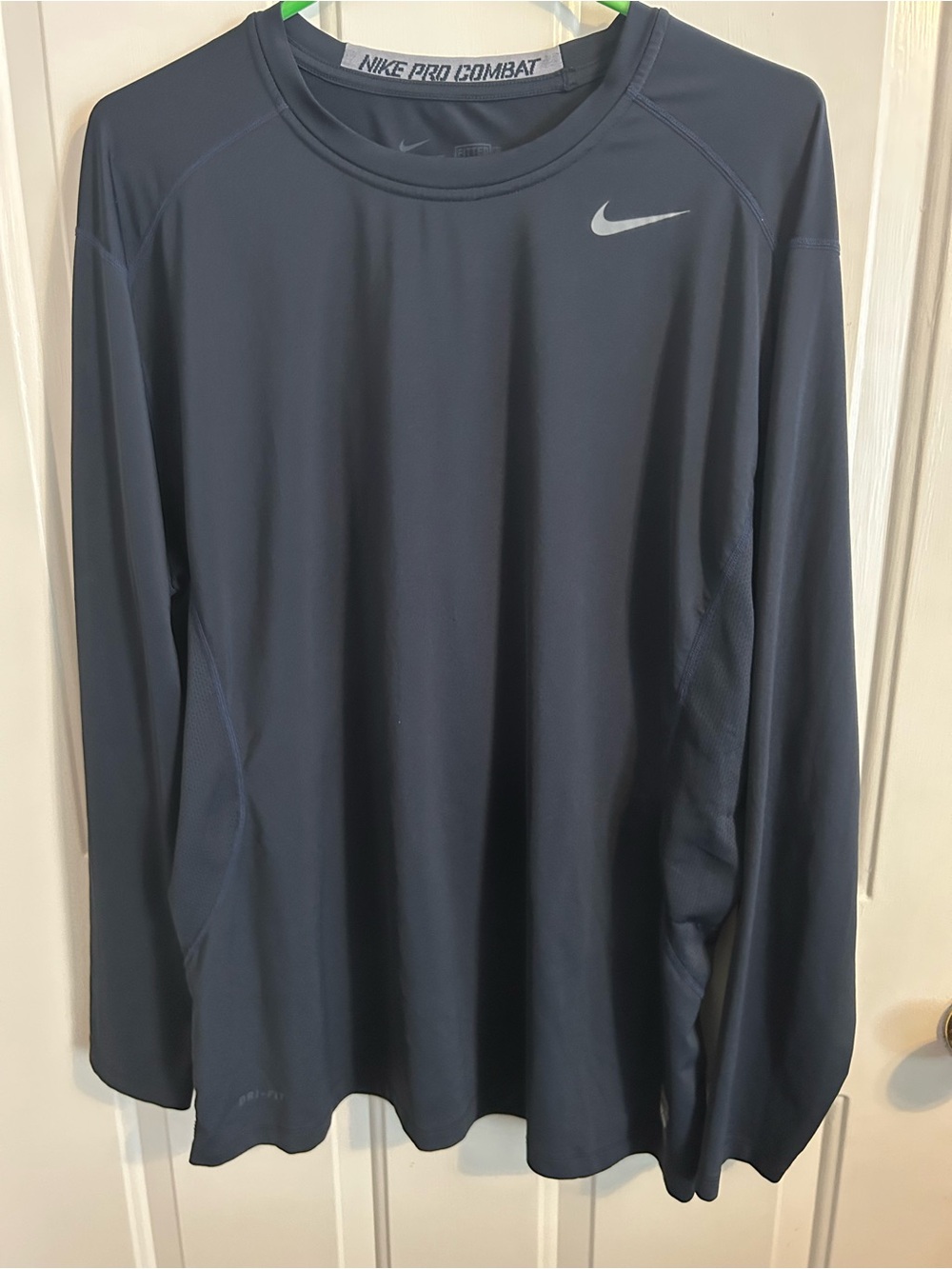 Nike Pro Combat Long Sleeve Shirt - Navy Blue